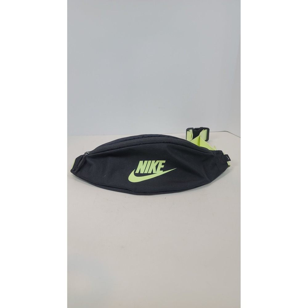 Nike Heritage Hip Pack Waist Bag Black Volt Green Adjustable Strap BA5750-015